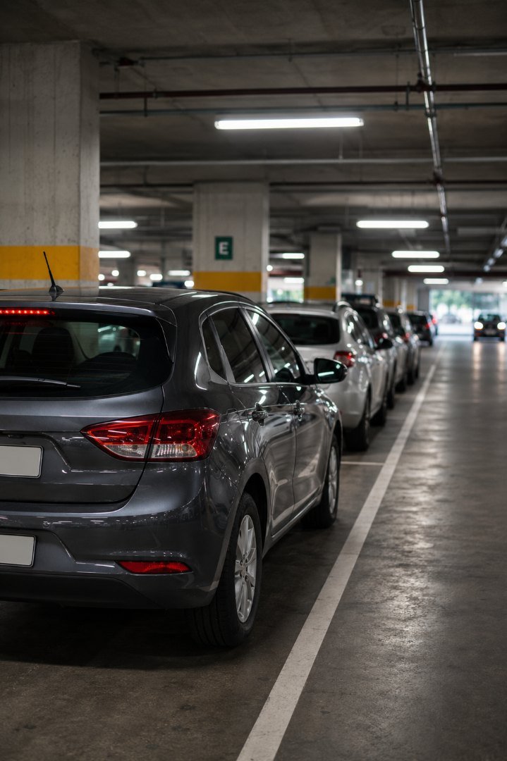 Veículos estacionados lado a lado