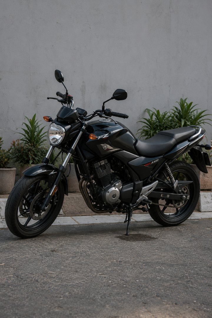Motocicleta estacionada pronta para o trabalho